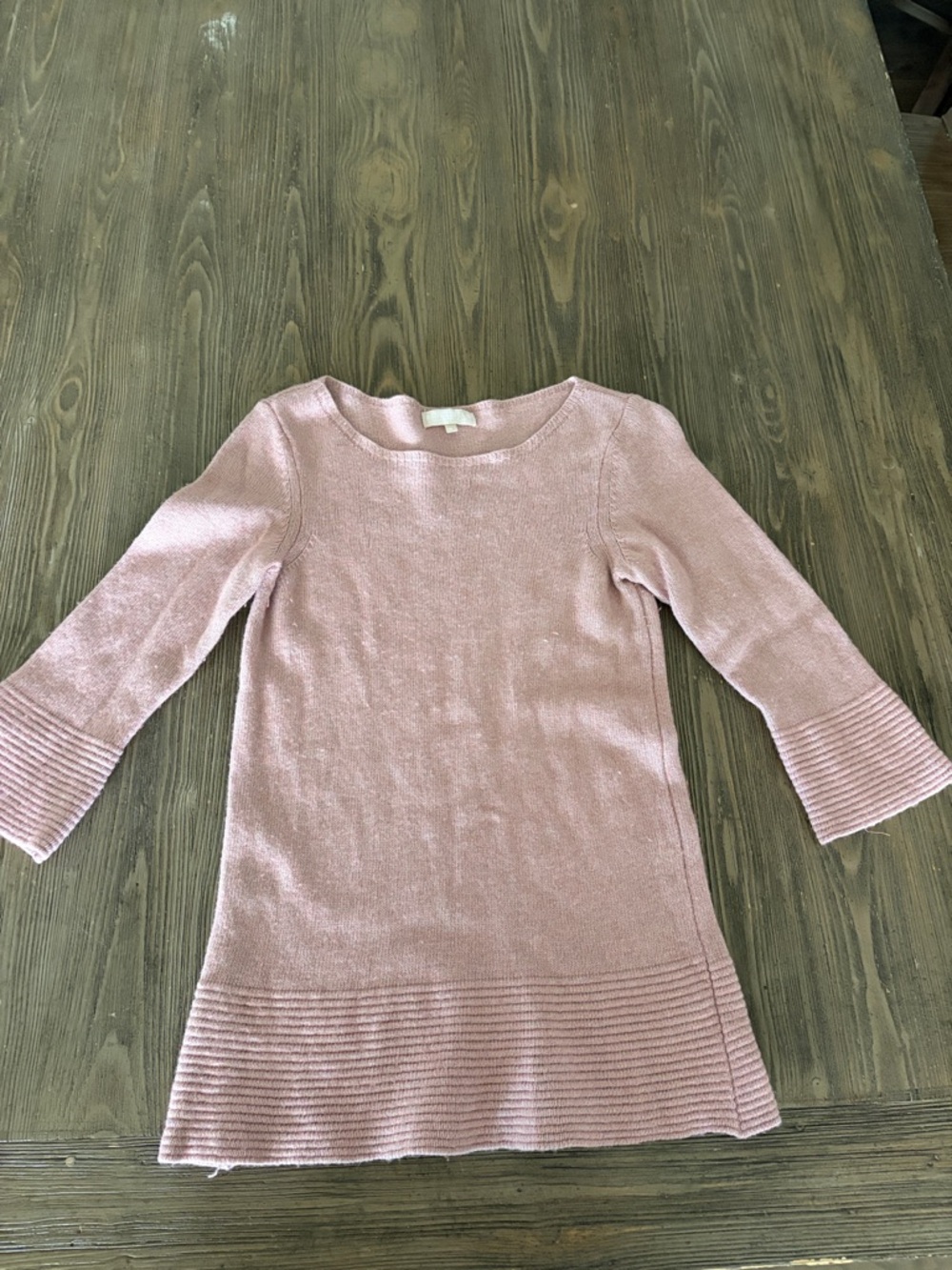 Soft Pink Scoop Neck Knit Sweater